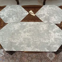 رومیزی رانر پتینه جدید سه تکه رنگ طوسی