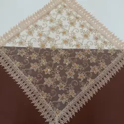 روپشتی گیپور تور سیم دوزی و پولک دوزی شده سایز 75در 75 سانتی