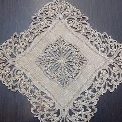 رومیزی عسلی ملیله دوزی مربع و بیضی و دایره