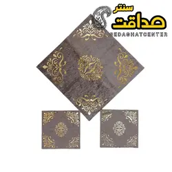 رومیزی 3 تکه مخمل چرم مربع مدل داماس