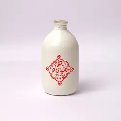 گلدان شیشه ای رنگی با شعار تو میای و...