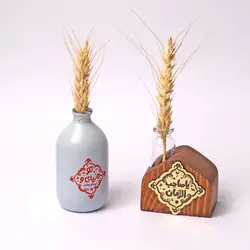 گلدان شیشه ای رنگی با شعار تو میای و...
