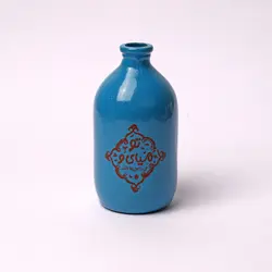 گلدان شیشه ای رنگی با شعار تو میای و...