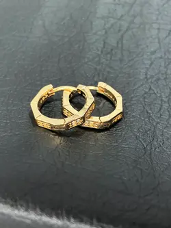 گوشواره شش ضلعی نگین دار