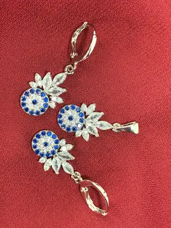 نیم ست (پلاک و گوشواره) چشم و نظر گل