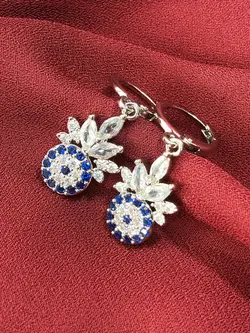 نیم ست (پلاک و گوشواره) چشم و نظر گل