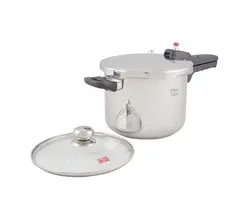 زودپز 7 لیتری با درب پیرکس و سبد بخار پز پارس استیل