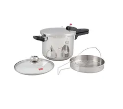 زودپز پارس استیل 6 لیتر با درب پیرکس و صافی بخارپز