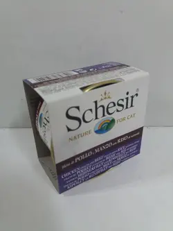 کنسرو گربه شسیر با مزه گوشت گاو و برنج و مرغ