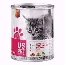 کنسرو گربه یواس پت کیتن طعم گوشت مرغ سیب 400گرم