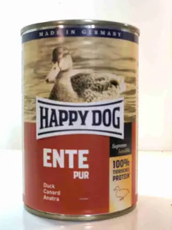 کنسرو سگ حاوی گوشت اردک هپی داگ 400 گرمی