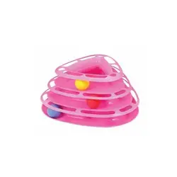 اسباب بازی سه طبقه مثلثی با توپ مخصوص گربه