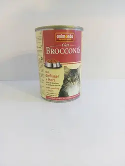 کنسرو گربه Brocconis حاوی گوشت طیور و قلب