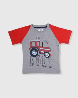 تیشرت پسرانه رگلان _ طرح تراکتور ( 18 ماه تا 7 سال )