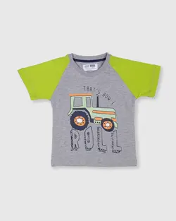 تیشرت پسرانه رگلان _ طرح تراکتور ( 18 ماه تا 7 سال )