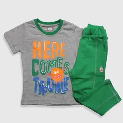 تیشرت شلوار پسرانه _ trouble ( 18 ماه تا 7 سال )