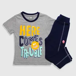 تیشرت شلوار پسرانه _ trouble ( 18 ماه تا 7 سال )