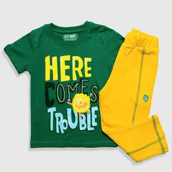 تیشرت شلوار پسرانه _ trouble ( 18 ماه تا 7 سال )