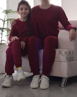 بلوز شلوار بیسیک زرشکی زنانه_ست خانواده ( سایز 36 تا 42 )