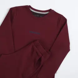 بلوز شلوار بیسیک زرشکی زنانه_ست خانواده ( سایز 36 تا 42 )