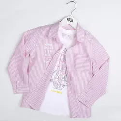 شومیز پسرانه و تیشرت پسرانه طرح موشک ( 2 تا 6 سال )