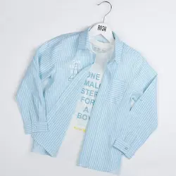 شومیز پسرانه و تیشرت پسرانه طرح موشک ( 2 تا 6 سال )