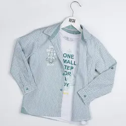 شومیز پسرانه و تیشرت پسرانه طرح موشک ( 2 تا 6 سال )