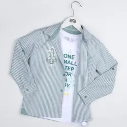 شومیز پسرانه و تیشرت پسرانه طرح موشک ( 2 تا 6 سال )