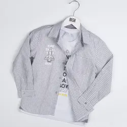 شومیز پسرانه و تیشرت پسرانه طرح موشک ( 2 تا 6 سال )