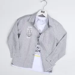 شومیز پسرانه و تیشرت پسرانه طرح موشک ( 2 تا 6 سال )