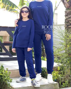 بلوز شلوار بیسیک سرمه ای زنانه_ست خانواده ( سایز 36 تا 42 )