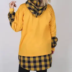 هودی کلاهدار چهارخانه _ زنانه ( free size )