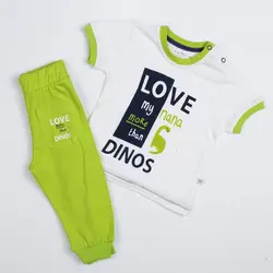 تیشرت شلوار پسرانه طرح دایناسور ( 9 تا 24 ماه )