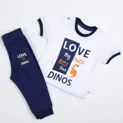 تیشرت شلوار پسرانه طرح دایناسور ( 9 تا 24 ماه )