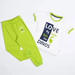 تیشرت شلوار پسرانه طرح دایناسور ( 2 تا 6 سال )