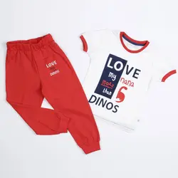 تیشرت شلوار پسرانه طرح دایناسور ( 2 تا 6 سال )