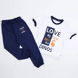 تیشرت شلوار پسرانه طرح دایناسور ( 2 تا 6 سال )