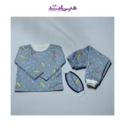 بلوز و شلوار پسرانه طوسی (9 تا 24 ماه) | فروشگاه لباس بچه گانه هپی لند | دخترانه | پسرانه | نوزاد | مردانه | زنانه | تخفیف | خرید اینترنتی لباس ارزان