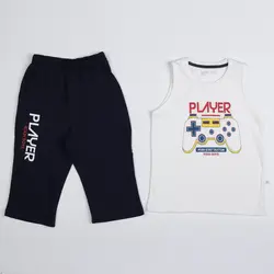 تاپ شلوارک پسرانه طرح player ( 10 تا 14 سال ) | فروشگاه لباس بچه گانه هپی لند | دخترانه | پسرانه | نوزاد | مردانه | زنانه | تخفیف | خرید اینترنتی لباس ارزان