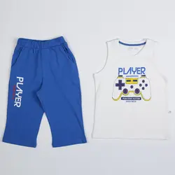 تاپ شلوارک پسرانه طرح player ( 10 تا 14 سال ) | فروشگاه لباس بچه گانه هپی لند | دخترانه | پسرانه | نوزاد | مردانه | زنانه | تخفیف | خرید اینترنتی لباس ارزان