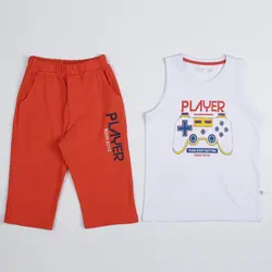 تاپ شلوارک پسرانه طرح player ( 10 تا 14 سال ) | فروشگاه لباس بچه گانه هپی لند | دخترانه | پسرانه | نوزاد | مردانه | زنانه | تخفیف | خرید اینترنتی لباس ارزان