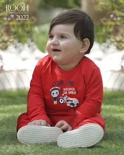 بلوز وشلوار طرح COME ON پسرانه_ست خانواده ( 9 تا 24 ماه )