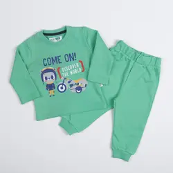 بلوز وشلوار طرح COME ON پسرانه_ست خانواده ( 9 تا 24 ماه )