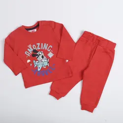 بلوز وشلوار طرح TRAVEL پسرانه_ست خانواده ( 9 تا 24 ماه )