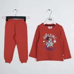 بلوز وشلوار طرح TRAVEL پسرانه_ست خانواده ( 2 تا 6 سال )