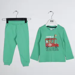 بلوز وشلوار طرح BUS پسرانه_ست خانواده ( 2 تا 6 سال )