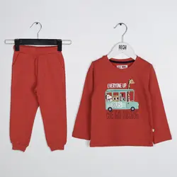 بلوز وشلوار طرح BUS پسرانه_ست خانواده ( 2 تا 6 سال )