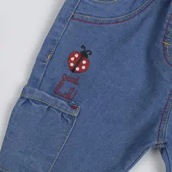 شلوار جین دخترانه طرح کفشدوزک ( 9 تا 24 ماه ) | فروشگاه لباس بچه گانه هپی لند | دخترانه | پسرانه | نوزاد | مردانه | زنانه | تخفیف | خرید اینترنتی لباس ارزان