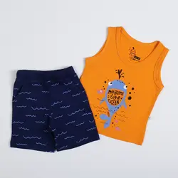 تاپ وشلوارک پسرانه طرح نهنگ ( 9 تا 24 ماه )