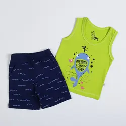 تاپ وشلوارک پسرانه طرح نهنگ ( 9 تا 24 ماه )